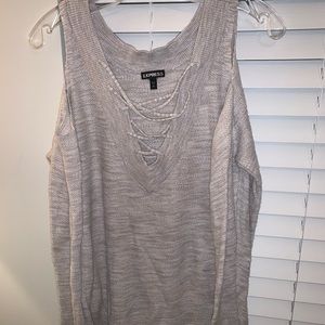 Express cut out shoulder light sweater